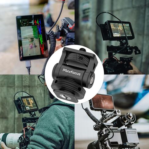 MINIFOCUS Camera Monitor Mount with Cold Shoe, 1/4" Screw for 5" & 7" Field Monitor, 160° Tilt Adjustable Holder for Field Monitor, LED, Flash and Video Shooting Photography Accessories in Kuwait