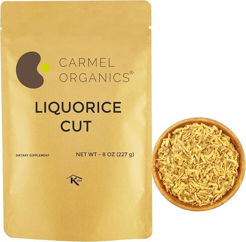 CARMEL ORGANICS Licorice Root Powder - 8 oz or 0.5 Lb/227 grams | Herbal Supplement | Natural Sweetener and Digestive Aid | Non-GMO | No Added Preservatives in Kuwait
