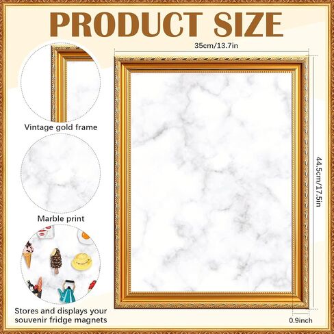 Christmas Magnetic Display Board Gifts 17.5" x 13.7" Marble Magnet Bulletin Board for Wall Souvenir Fridge Magnets Collection Display Notes, Photos, Memo Frame for Wall Table Refrigerator in Saudi Arabia