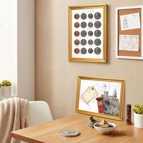 Christmas Magnetic Display Board Gifts 17.5" x 13.7" Marble Magnet Bulletin Board for Wall Souvenir Fridge Magnets Collection Display Notes, Photos, Memo Frame for Wall Table Refrigerator in Saudi Arabia