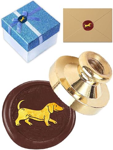 1Pcs Dog Wax Brass Stamp Heads, Dachshund Sealing Stamper Accessories Vintage Removable Sealing Wax Emblem for Letter Encapsulation Greeting Cards Decoration Items, 25x14.5mm in Saudi Arabia