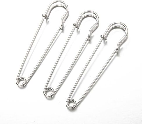 Accessory Base Hook 10pcs Rack Plating Metal Large Safety Pins DIY(Silver-70mm) in Saudi Arabia