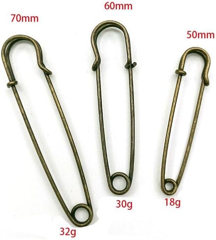 Accessory Base Hook 10pcs Rack Plating Metal Large Safety Pins DIY(Silver-70mm) in Saudi Arabia
