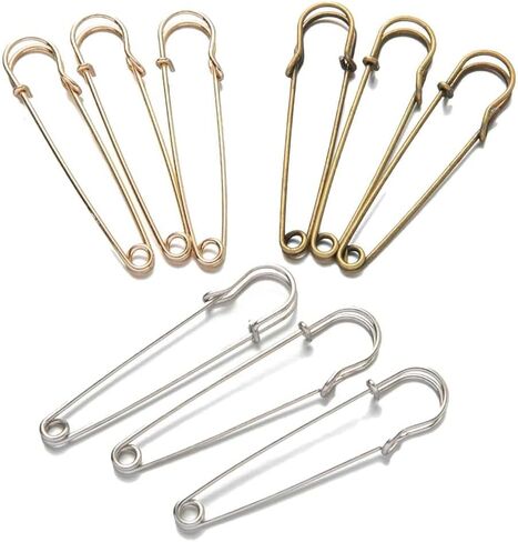 Accessory Base Hook 10pcs Rack Plating Metal Large Safety Pins DIY(Silver-70mm) in Saudi Arabia