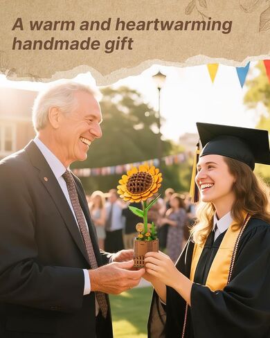 3D Sunflower Wooden Puzzles for Adults,DIY Wooden Flower Craft,DIY Wooden Flowers Model Kit Building Set Craft for Adults to Build.(3.9 * 3.6 * 9.1in 86PCS) in Kuwait