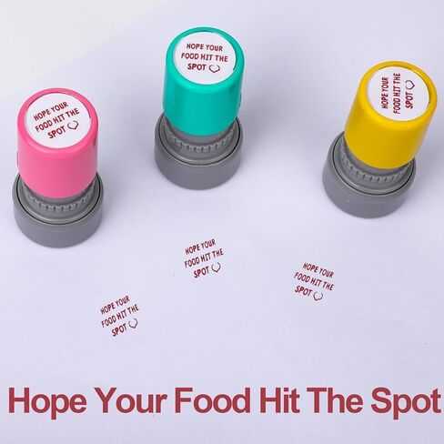 3pcs Hope Your Food Hit The Spot Stamp, Self-Ink Server Stamps for Checks Server Accessories for Restaurant Service Work (Green, Yellow, Pink) in Saudi Arabia
