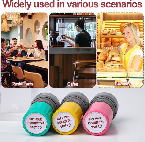 3pcs Hope Your Food Hit The Spot Stamp, Self-Ink Server Stamps for Checks Server Accessories for Restaurant Service Work (Green, Yellow, Pink) in Saudi Arabia