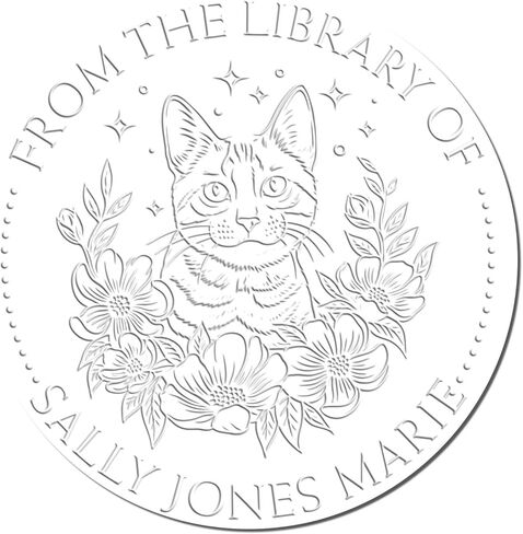 Custom Made Book Ownership Label Embosser, Hybrid Spiritual Horse Design, Personalized Library Collection Seal Press, Size 1-5/8, Belongs to Stamp, Available in Pink/Black Handle Option in Saudi Arabia