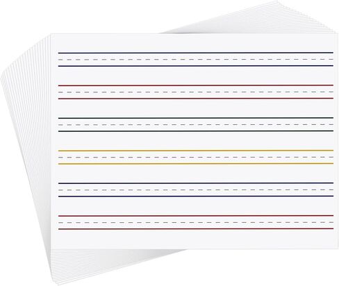 50 Sheet 4-Color Raised Line Paper for Handwriting Practice, Wide Ruled Portrait Writing Paper for Beginner Kids Teachers Students Sensory with Line, 12 x 9 Inch in Saudi Arabia