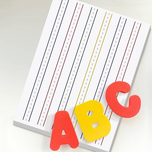 50 Sheet 4-Color Raised Line Paper for Handwriting Practice, Wide Ruled Portrait Writing Paper for Beginner Kids Teachers Students Sensory with Line, 12 x 9 Inch in Saudi Arabia
