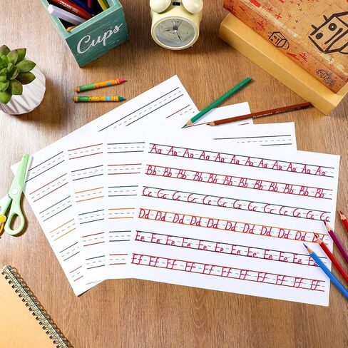 50 Sheet 4-Color Raised Line Paper for Handwriting Practice, Wide Ruled Portrait Writing Paper for Beginner Kids Teachers Students Sensory with Line, 12 x 9 Inch in Saudi Arabia
