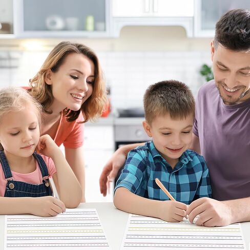 50 Sheet 4-Color Raised Line Paper for Handwriting Practice, Wide Ruled Portrait Writing Paper for Beginner Kids Teachers Students Sensory with Line, 12 x 9 Inch in Saudi Arabia