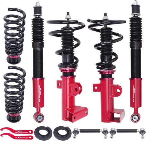 maXpeedingrods Coilovers for Benz C-class W203 RWD 2000-2007, for Benz CLK C209 W209 A209 RWD 2002-2010, Height Adjustable Full Coilovers Suspension Kit, Preset Damping Shock Struts Lowering Kit Red in Saudi Arabia