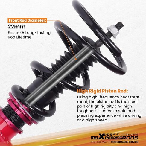 maXpeedingrods Coilovers for Benz C-class W203 RWD 2000-2007, for Benz CLK C209 W209 A209 RWD 2002-2010, Height Adjustable Full Coilovers Suspension Kit, Preset Damping Shock Struts Lowering Kit Red in Saudi Arabia