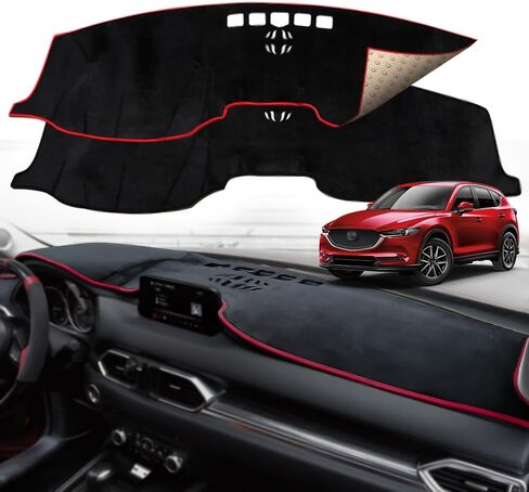 غطاء لوحة قيادة السيارة باللون الأسود من Beerte مناسب لسيارة Mazda CX-5 2026 2025-2017 من الفلانيل غطاء وحدة التحكم المركزية للوحة القيادة وغطاء واقي من الشمس (بدون HUD) in Kuwait