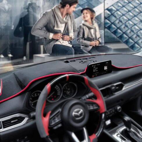غطاء لوحة قيادة السيارة باللون الأسود من Beerte مناسب لسيارة Mazda CX-5 2026 2025-2017 من الفلانيل غطاء وحدة التحكم المركزية للوحة القيادة وغطاء واقي من الشمس (بدون HUD) in Kuwait