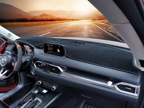 غطاء لوحة قيادة السيارة باللون الأسود من Beerte مناسب لسيارة Mazda CX-5 2026 2025-2017 من الفلانيل غطاء وحدة التحكم المركزية للوحة القيادة وغطاء واقي من الشمس (بدون HUD) in Kuwait
