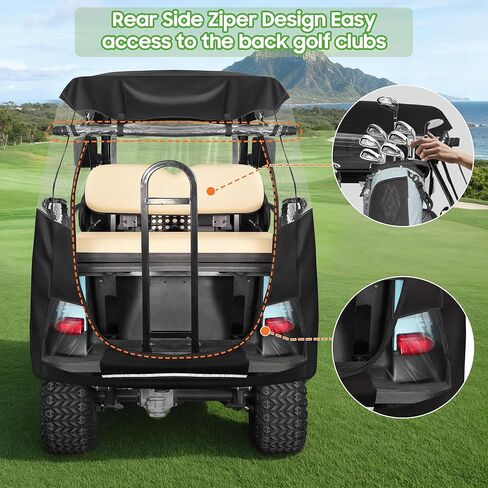 4-Passengers Golf Cart Driving Enclosure for Club Car Precedent, Clear Window Rain Cover All Weather Waterproof Windproof Snowproof Storage Covers in Kuwait