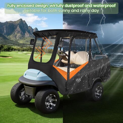 4-Passengers Golf Cart Driving Enclosure for Club Car Precedent, Clear Window Rain Cover All Weather Waterproof Windproof Snowproof Storage Covers in Kuwait