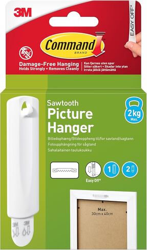 Command 17040 Sawtooth Picture Hanger, Large, White in Kuwait