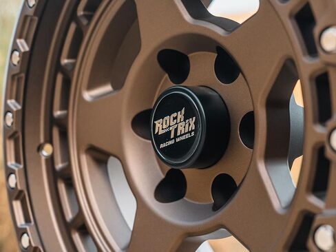 عجلة RockTrix RT115 مقاس 17 بوصة متوافقة مع عجلات 2009-2024 Ford F150 17x9 6x135 (إزاحة 12 مم، مساحة خلفية 4.5 بوصة) تجويف 87.1 مم، عجلات سوداء، تناسب أيضًا إطارات برونكو رابتور 2022+ in Saudi Arabia