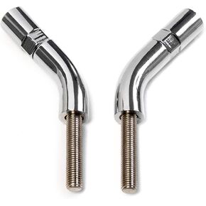 Chrome Mirror Stem Extenders Compatible with Harley-Davidson Motorcycles with Stock Round Stems - Extend Mirrors Approx. 3" Outward and 1 3/4" Upward For Improved Rear Visibility in Kuwait