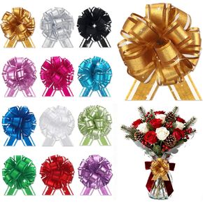 Christmas Gift Wrap Bows, Pull Bows with Ribbon for Gift Wrapping, Christmas Decorations for Present Baskets Warp, Xmas Wine Bottles,Bouquet,Book, Wedding, Florist Packaging (A-12) in Saudi Arabia