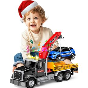 Kids Toys for 3 4 5 6 7 Years Old Boys, 15" Large Farm Truck with Loading Crane and 6 Trunks Friction Powered Truck Vehicle Toy for Toddler, Birthday Gifts for Boy Toddler Child in Saudi Arabia