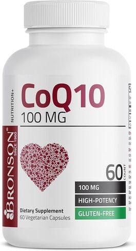 برونسون CoQ10 100 MG عالي الفعالية لإنتاج الطاقة الخلوية، 60 كبسولة نباتية in Saudi Arabia