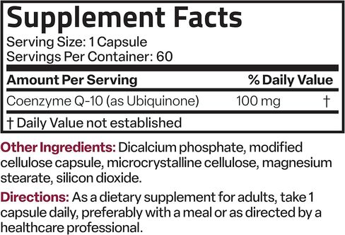 برونسون CoQ10 100 MG عالي الفعالية لإنتاج الطاقة الخلوية، 60 كبسولة نباتية in Saudi Arabia