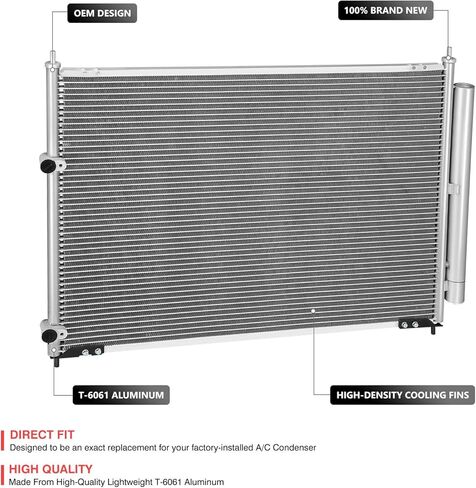 DNA MOTORING Aluminum Air Conditioning A/C Condenser Compatible with Honda Ridgeline 2006-2014, HO3030138, OEM-CDS-3506 in Saudi Arabia