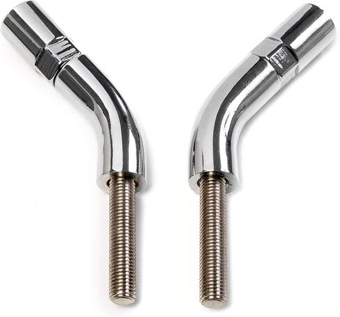 Chrome Mirror Stem Extenders Compatible with Harley-Davidson Motorcycles with Stock Round Stems - Extend Mirrors Approx. 3" Outward and 1 3/4" Upward For Improved Rear Visibility in Kuwait