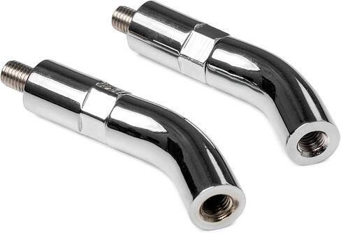 Chrome Mirror Stem Extenders Compatible with Harley-Davidson Motorcycles with Stock Round Stems - Extend Mirrors Approx. 3" Outward and 1 3/4" Upward For Improved Rear Visibility in Kuwait