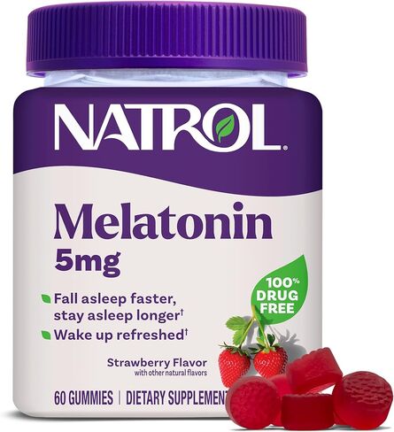 Natrol Melatonin 5mg, Dietary Supplement for Restful Sleep, 90 Strawberry-Flavored Gummies, 45 Day Supply in Saudi Arabia