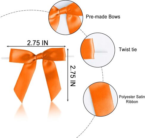 50 PCS Dark Green Twist Tie Bows 2.5" Satin Ribbon Bows Decor for Gift Wrapping Craft Treat Bags Cake Pop Basket, Wedding Baby Shower Birthday Party Favors in Saudi Arabia