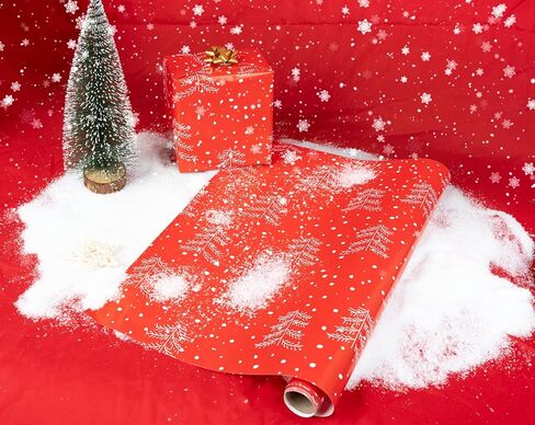 Linelglobal Christmas Wrapping Paper Small Roll 3（Green, Red, White, Snowflake, Santa Claus, Christmas Tree） for Xmas Holiday Gift Wrap 17x137 Inch in Saudi Arabia