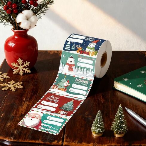 200PCS Christmas Gift Tags,Self-Adhesive Name Tags Stickers,Holiday Labels,for Presents, Boxes and Wrapping Paper Decorations in Saudi Arabia