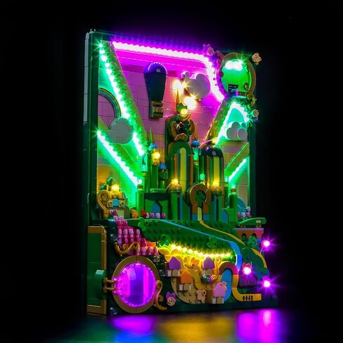 إضاءة LED متوافقة مع لوحة الحائط الفنية Lego Wicked Emerald City 75685 - أضواء فقط، مجموعة إضاءة متوافقة مع ديكور الحائط Lego Wicked 75685، غير متضمنة النموذج in Kuwait