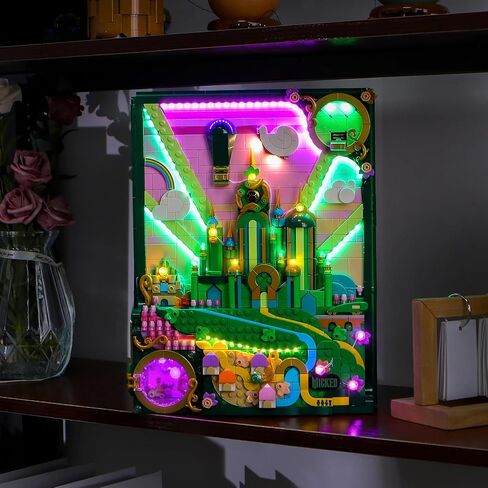 إضاءة LED متوافقة مع لوحة الحائط الفنية Lego Wicked Emerald City 75685 - أضواء فقط، مجموعة إضاءة متوافقة مع ديكور الحائط Lego Wicked 75685، غير متضمنة النموذج in Kuwait
