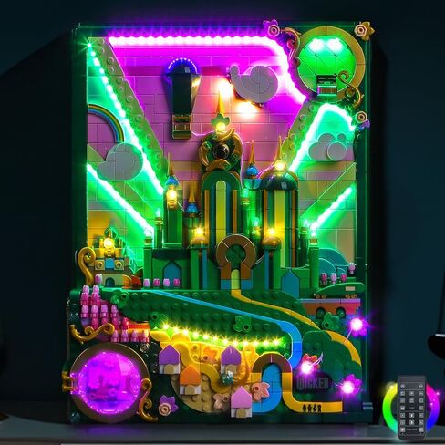 إضاءة LED متوافقة مع لوحة الحائط الفنية Lego Wicked Emerald City 75685 - أضواء فقط، مجموعة إضاءة متوافقة مع ديكور الحائط Lego Wicked 75685، غير متضمنة النموذج in Kuwait