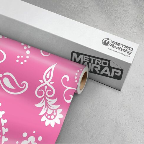 Metro Wrap Car Vinyl Wrap | Jumbo Bandana Black and White | 59in x 1ft in Saudi Arabia