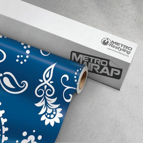 Metro Wrap Car Vinyl Wrap | Jumbo Bandana Black and White | 59in x 1ft in Saudi Arabia