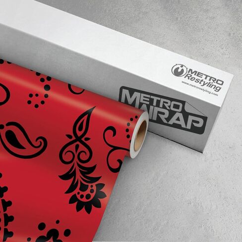 Metro Wrap Car Vinyl Wrap | Jumbo Bandana Black and White | 59in x 1ft in Saudi Arabia