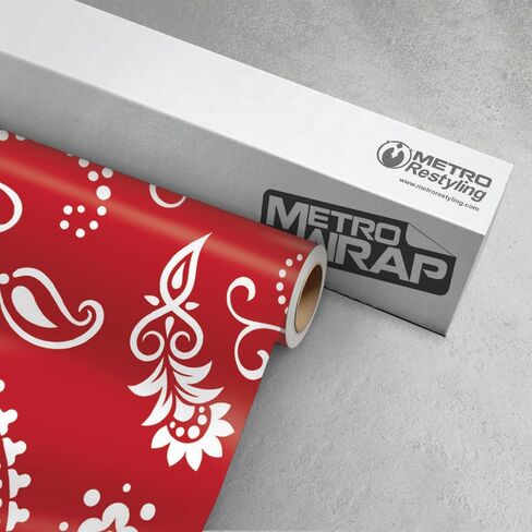 Metro Wrap Car Vinyl Wrap | Jumbo Bandana Black and White | 59in x 1ft in Saudi Arabia