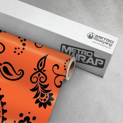 Metro Wrap Car Vinyl Wrap | Jumbo Bandana Black and White | 59in x 1ft in Saudi Arabia