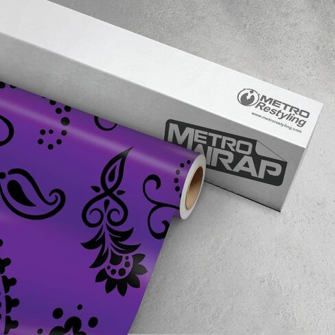 Metro Wrap Car Vinyl Wrap | Jumbo Bandana Black and White | 59in x 1ft in Saudi Arabia