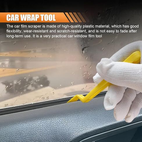 2PCS Car Window Tint Squeegee Tool, Flexible Shank Gasket Squeegee with Long Handle, Plastic Flat Lip Corner Scraper, Vinyl Wrap Squeegees for Auto Window Tinting Film Application (Green) in Saudi Arabia