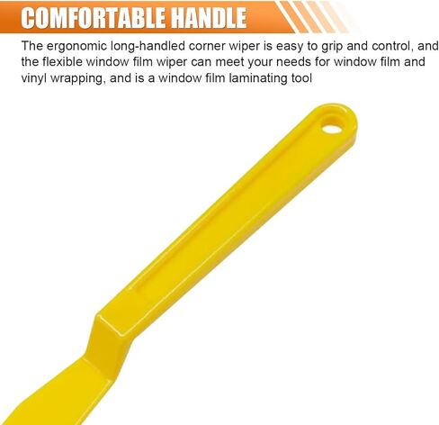 2PCS Car Window Tint Squeegee Tool, Flexible Shank Gasket Squeegee with Long Handle, Plastic Flat Lip Corner Scraper, Vinyl Wrap Squeegees for Auto Window Tinting Film Application (Green) in Saudi Arabia
