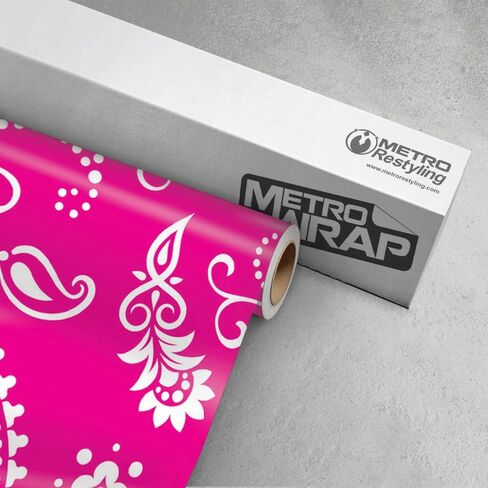 Metro Wrap Car Vinyl Wrap | Jumbo Bandana Black and White | 59in x 1ft in Saudi Arabia