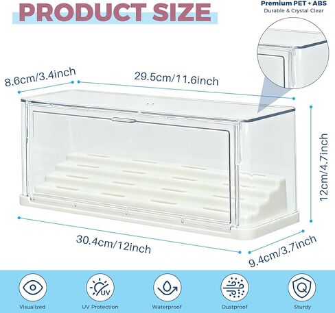 2 Pack Button Pin Display Case – 4-Tier Clear Badge Storage Box, Stackable Dustproof Pin Organizer with Front Door for Button Pins, Enamel Pins, and Collectibles (White-2 Pack) in Saudi Arabia